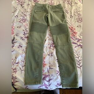 Harper Moto style green jeans 26